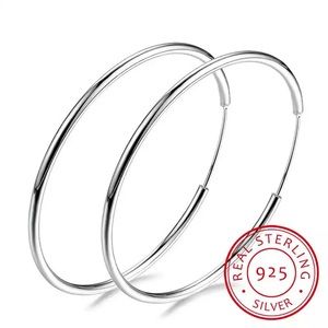 .925 Polished Hooped Earrings